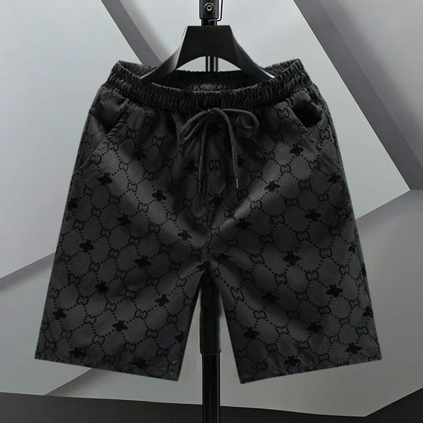 Pantalones Cortos De Hombre Flocado Recortados De Playa De Los Hombres Estilo De La Calle Casualespangjing