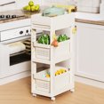 thumbnail image 3 of Rolling Organization Cart, Breathable Holes Rolling Storage Cart 3 Tier Multipurpose  for Office, 3 of 7