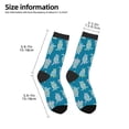 thumbnail image 2 of Zufioo Sea Turtle Print Children's Mid-tube Socks, Contrast Color High Elastic Sports Socks - Sweat-absorbent, Warm, Suitable for Children Aged 6-10, 2 of 5