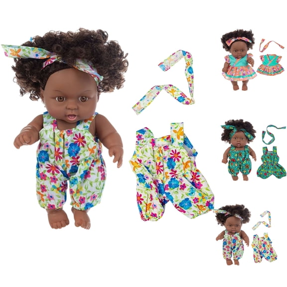 Baby Doll, 8 inch Reborn Baby Dolls, Baby Toys for Toy 1-3 3-6 Year Old, Realistic Baby Doll, Silicone Baby Dolls, for Baby Doll Gifts for 1 Year Old, Christmas Gifts, Black Dolls (A)