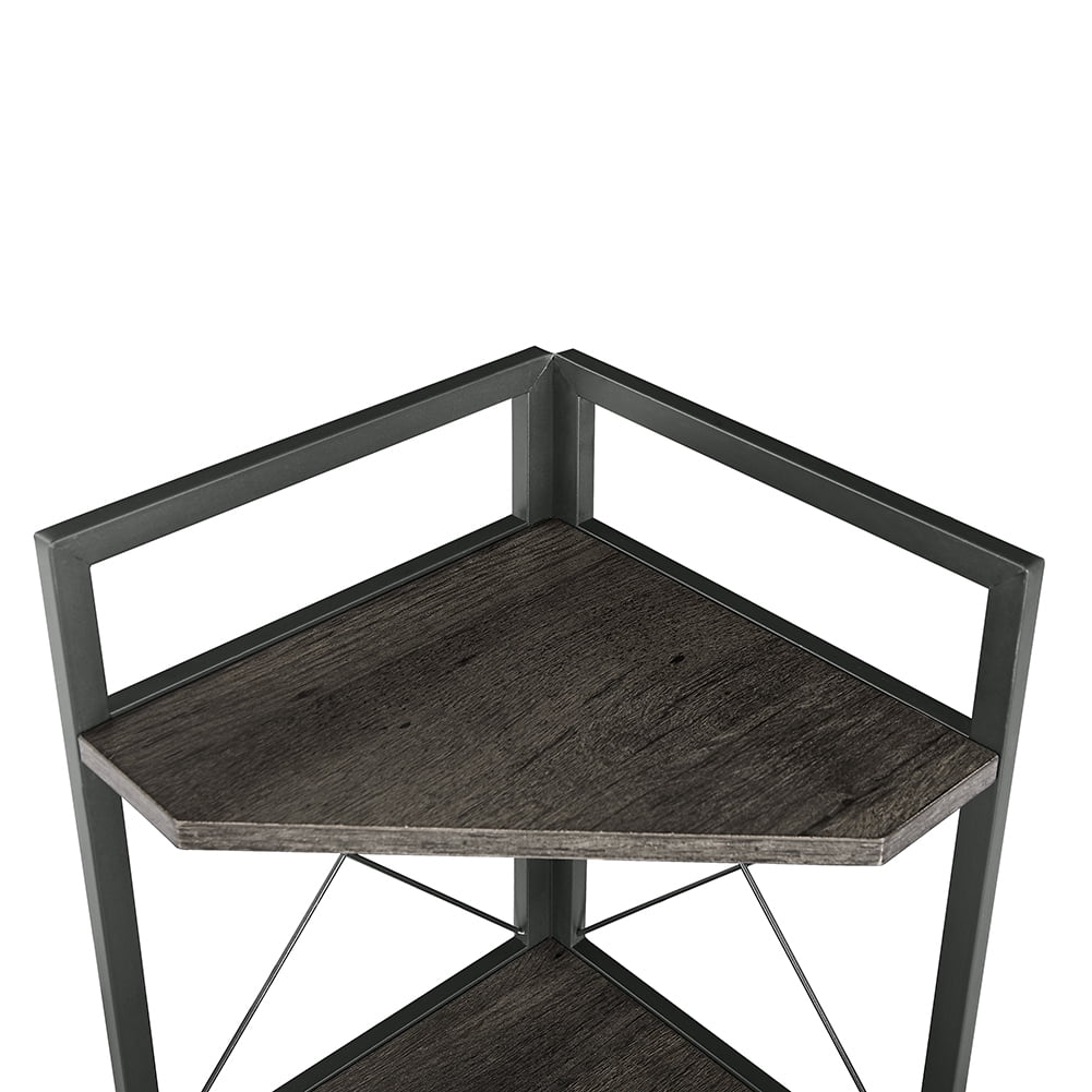 Kadyn Corner Shelf, 5 Tiers Corner Shelf Bookshelf with Storage and Door, Corner Cabinet Bookshelf for Living Room, Dark Grey Kadyn Corner Shelf, 5 Tiers Corner Shelf Bookshelf with Storage and Door, Corner Cabinet Bookshelf for Living Room, Dark Grey