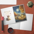 thumbnail image 3 of Hello Fall Devon Rex Enjoys Warm Campfire Autumn Night Bright Moon 5x7in Folded Greeting Card Cat Lover Kitten Owner Gifts Single Note Card with Envelope - 01008, 3 of 5