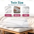 thumbnail image 2 of Sleepgram Viscose from Bamboo Twin Bed Sheets w/2 Pillowcases, White, 2 of 6