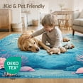 thumbnail image 4 of ODIKA 4'x6' Washable Area Rug Non-Slip, Chair-Friendly, Flatwoven Mermaid Gradient Fish Ombre Scale Starfish Seashell for Home Office, Under Desk, 4 of 7