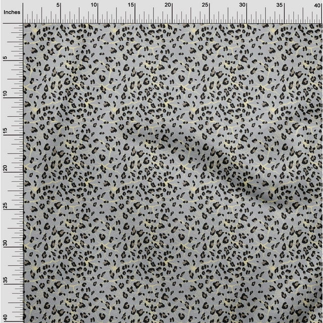 oneOone Polyester Lycra Fabric Leopard Animal Skin Fabric Prints by Yard 56 Inch Wide