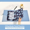 thumbnail image 5 of Dailycode 2 Pack Pencil Pouch for 3 Ring Binder Smooth Zipper Folders with Pockets Clear Window Pencil Case, Navy Blue Bunny Heart, 5 of 6