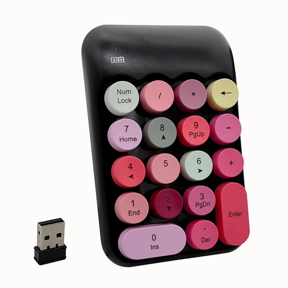 Teclado numérico Seaciyan inalámbrico para ordenador portátil negro rojo