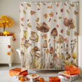 thumbnail image 3 of Shower Curtain 72"W x 72"L Fall Mushroom Maple Leaves Retro Linen Fabric Shower Curtains Set with Hooks Water Repellent Bathroom Curtains Machine Washable Bathroom Accessories, 3 of 6