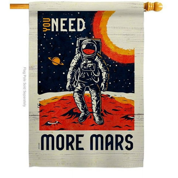 Angeleno Heritage H137568-BO 28 x 40 in. More Mars House Flag with Armed Forces NASA Double-Sided Decorative Vertical Flags Decoration Banner Garden Yard Gift