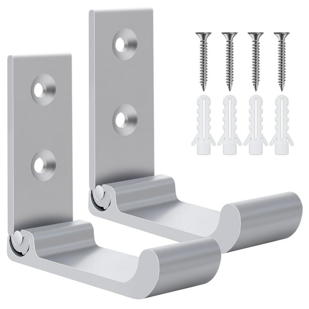 Gancho de pared plegable plateado, 2 piezas, ganchos plegables para colgar abrigos, bolsos, mochilas, sombreros y auriculares resistentes, plegables
