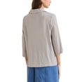 thumbnail image 3 of INSPIRE CHIC Women's Striped 3/4 Sleeves One Button Notched Lapel Casual Blazer S Grey, 3 of 6