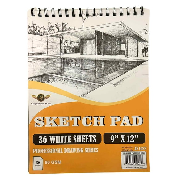 Sketch Pad 9 x 12 Inches | 36 White Sheets for Drawing Sketching: 1CT