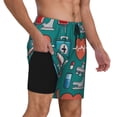 thumbnail image 2 of Gaeub Medical Elements Print Mens Swim Trunks with Compression Liner,Board Shorts Quick Dry,Beach Swimwear with Pockets-Small, 2 of 6