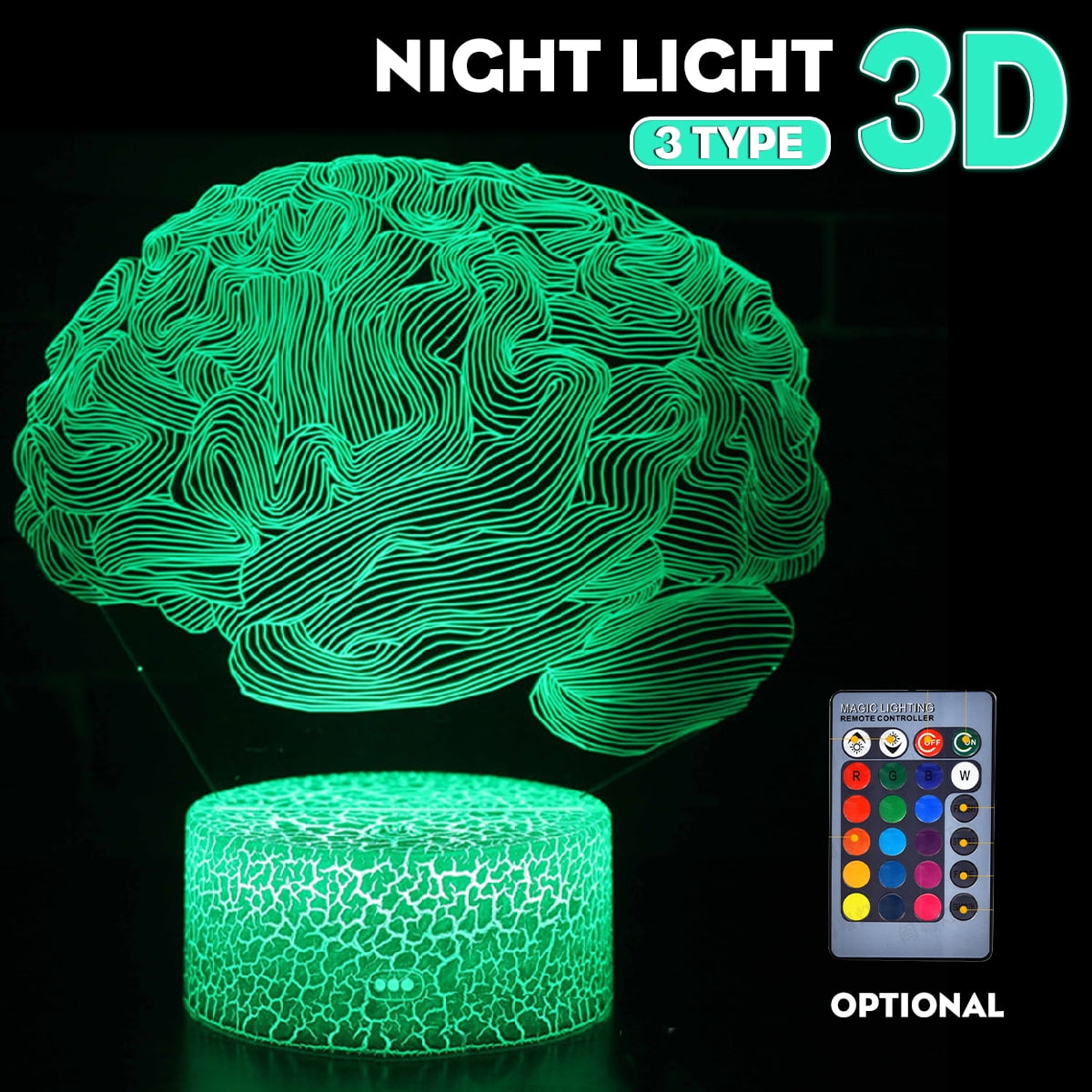 Pokemon Go K9 3D Crystal Ball Elf Night Light Decor RGB Color USB LED Table Lamp 