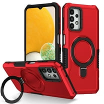 Mantto Case for Samsung Galaxy A32 5G with Ring Kickstand Dual Layer Military Grade Drop Impact Shockproof Armor Adjustable Bracket Rugged Protective Phone Case for Women Men,Red
