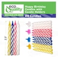 thumbnail image 3 of Multi Color Birthday Cake Candles with Holders, 2.3 Inch - Bright, Spiral Decorative Candles for Birthdays, Anniversaries, Weddings, Celebrations Non Toxic, Safe for Cakes, Cupcakes, Desserts (6), 3 of 3