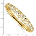 thumbnail image 3 of 14K Two-Tone Gold bracelet Bangle Diamond-cut 9 mm, 3 of 3