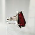 thumbnail image 3 of Coffin Red Garnet Ring, Natural Garnet Ring, January Birthstone, Womens Ring, Coffin Ring, 925 Sterling Silver, Christmas, Handmade, Statement Jewelry, Coffin Shape Gemstone Ring, 3 of 6