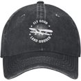 thumbnail image 1 of Fly Good Land Gooder Trucker Hat Washed Distressed Twill Cotton Baseball Cap Vintage Dad Golf Hats, 1 of 8