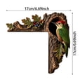 thumbnail image 3 of Green Parrot Door Corner Decor, L-Shaped Tree Trunk Door Frame Ornament, 3D Bird Wall Corner Sculpture for Home, Garden, Farmhouse, Entryway, Living Room Decor, 3 of 5