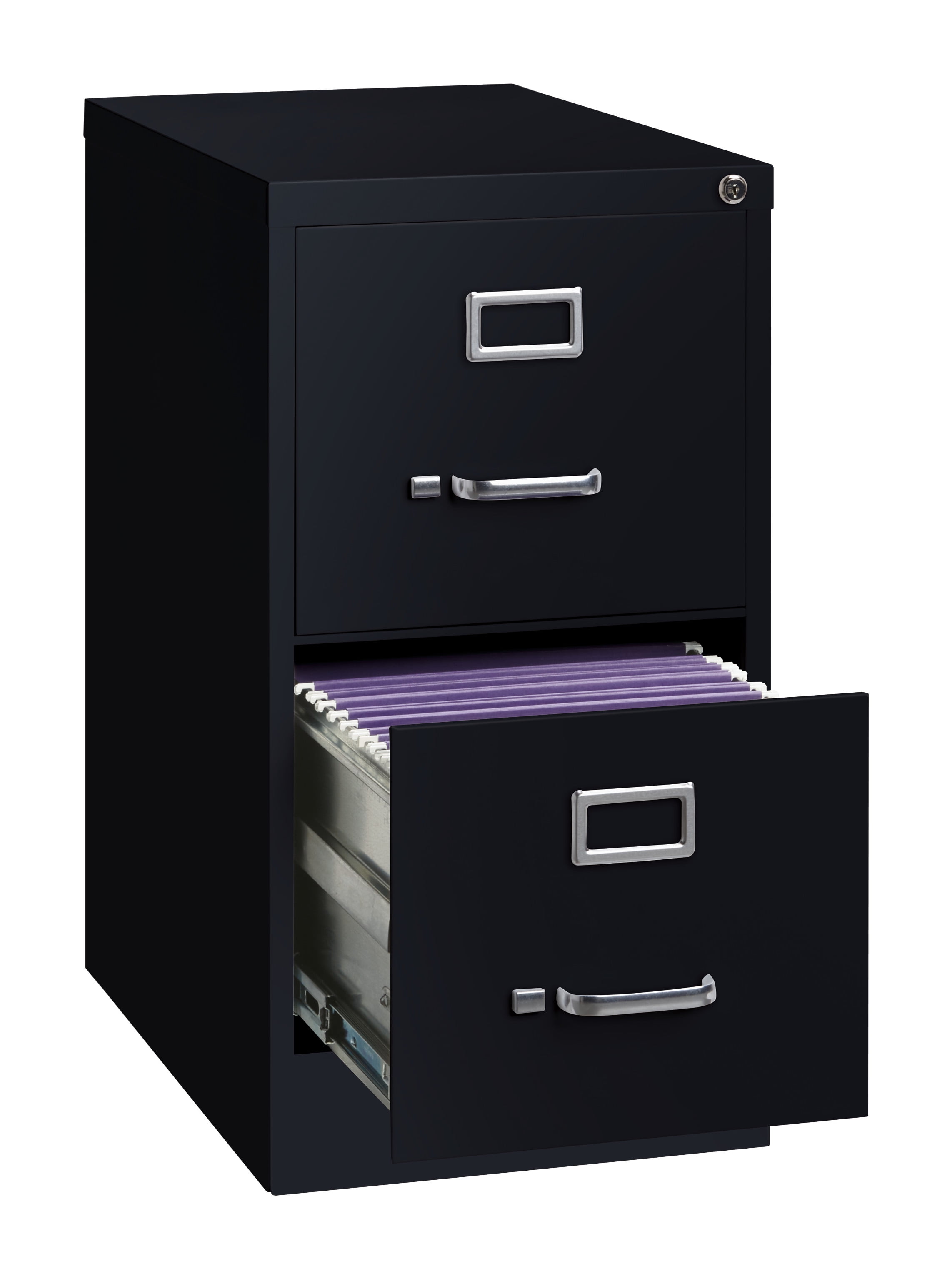 Made in USA Black Metal 2-Drawer Vertical Filing File Cabinet 