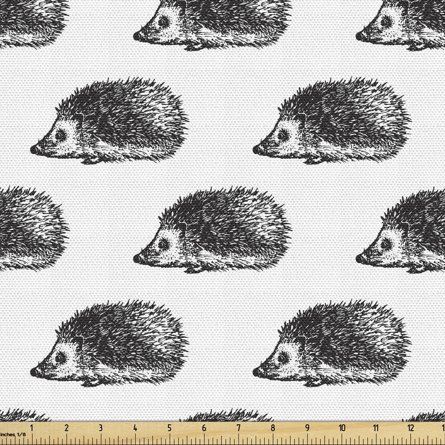 100% Cotton Grey Multiple Sizes Hedgehogs Makower Fabric Woodland 