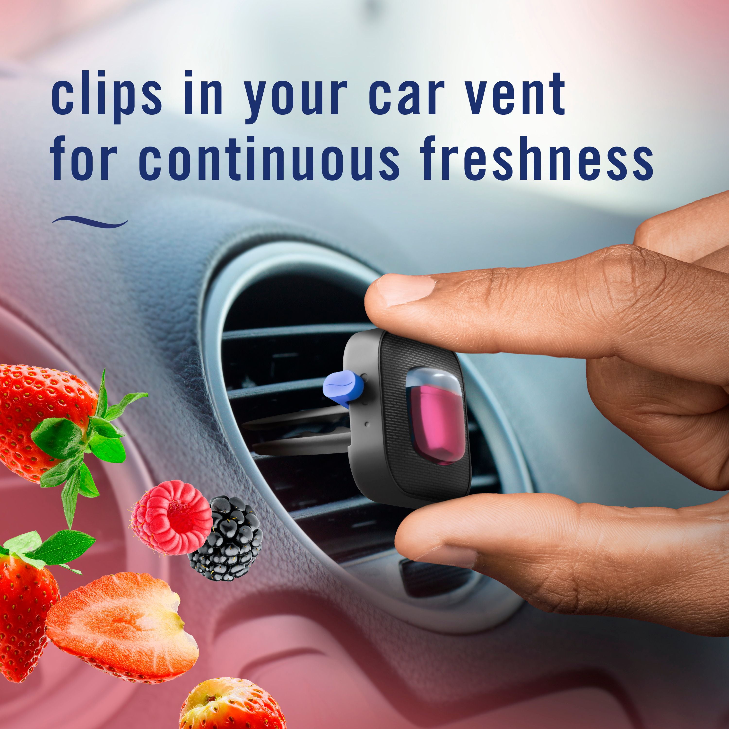 Febreze Car Air Freshener Vent Clip Berry & Bramble Scent, Car Vent Clip, 2ct