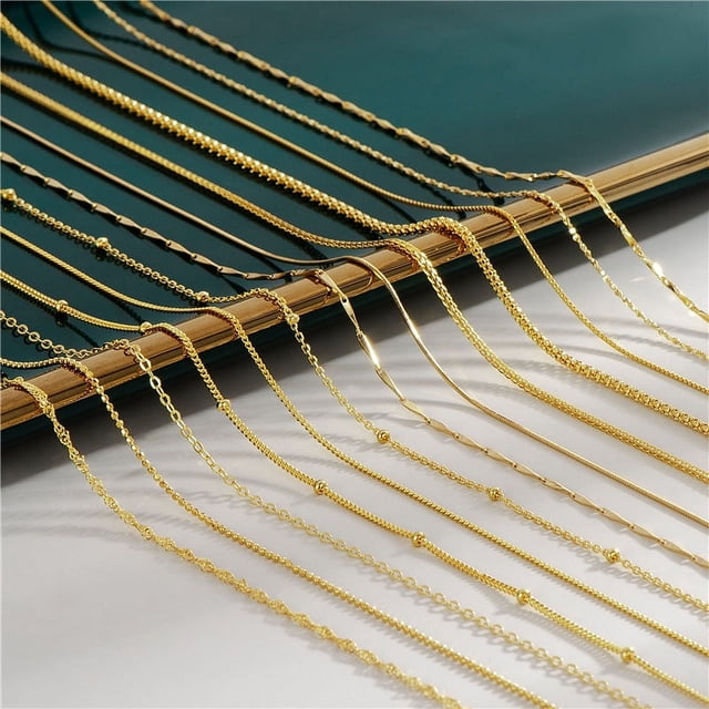 Cadena simple de plata de ley S925 bañada en oro de 18 quilates con forma de cruz y ondas de agua, cadena de clavícula múltiple con cuerpo lateral