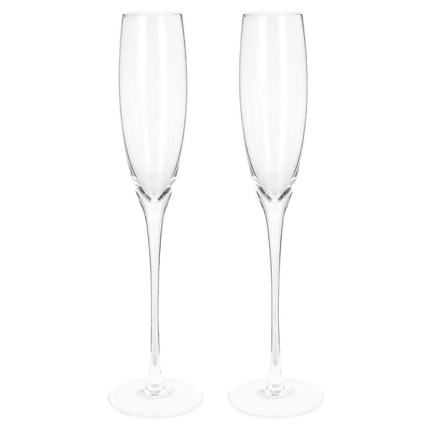 2 Pcs Exquisite Glass Crystal Goblets Champagne Cups Red Wine Glasses (Transparent)