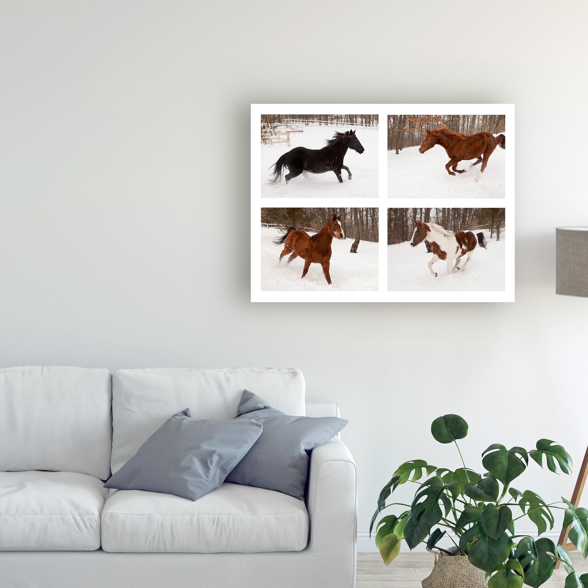 Trademark Fine Art 'Four Horses In Winter' Canvas Art by Monte Nagler