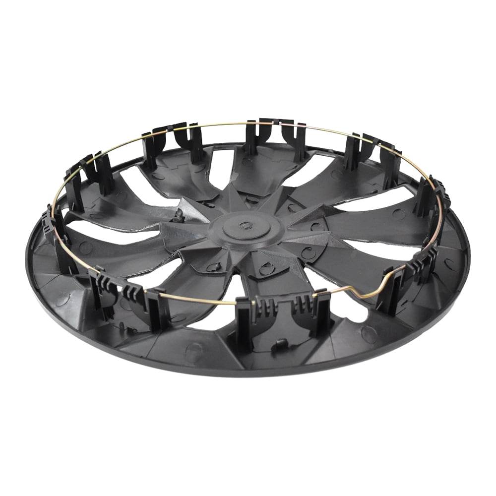 Hex Autoparts Hub Caps 15 inch Set of 4 fits R15 Tire & Steel Full Rim, Snap On Full Hubcaps Wheel Covers Universal for 15" Rims Black & Silver A-Type
