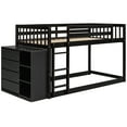 thumbnail image 4 of Twin Over Bunk Bed With 3 Shelves And 4 Drawers In Dark For Bedroom -colored Functional Storage Features, 4 of 6