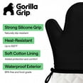 thumbnail image 3 of GORILLA GRIP Heat Resistant Durable Silicone Oven Mitts, BPA-Free Protective Grilling Potholders, Soft Cotton Lining, Flexible Waterproof Cooking Mitt Set, Kitchen Home Essentials, 12.5x8.3, Black, 3 of 10