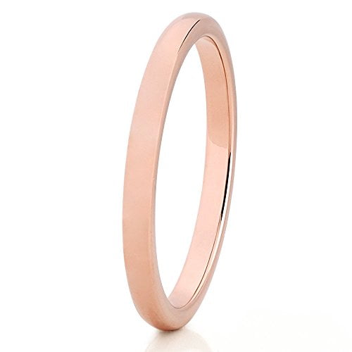 Ladies Tungsten Wedding Ring,Rose Gold Tungsten Ring,2mm Rose Gold Tungsten,Comfort Fit Ring