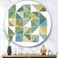 thumbnail image 3 of Designart 'triangle Géométrique Vert I' Cercle en Métal Glam Art Mural, 3 of 3