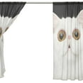 thumbnail image 4 of Coolnut Funny Portrait of Cat W55 x L78 Inches Sheer Gauze Door Window Curtain Panels Drapes for Living Room Bedroom Kids Room Decoration Window Treatment Set of 2 Panels, 4 of 4