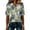 Green, variant on JULMCOMO Polo Shirts for Women Floral Print Short Sleeve Collared Button Loose Trendy Polo Shirts Daily Soft Summer Clothes Blue 3XL