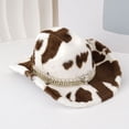 thumbnail image 4 of Vjnyvs Winter Cowboy Print Cowboy Hat Plush Western Hat Funny Cowboy Hat Wide Brim Cowboy Hat for Fancy Party Accessory, 4 of 7