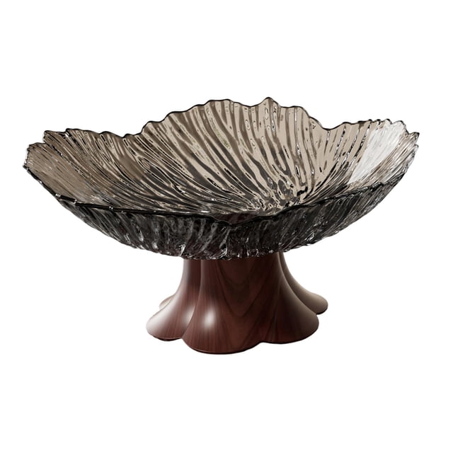 jifeng Pedestal Fruit Bowl Decorative Serving Tray for Kitchen Counter Home Wedding black