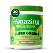 Amazing Grass, Super Greens Digest Powder, Pineapple Guava, 30 Servings