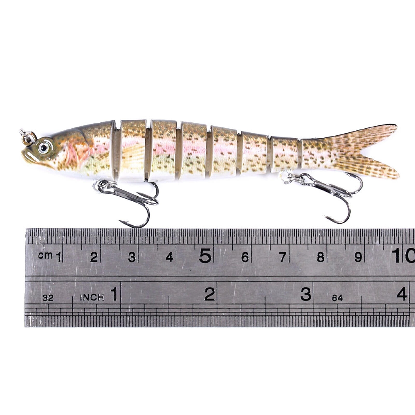 HENGJIA Fishing Lures, 10pcs Large Multi Jointed Fish Fishing Kits Slow Sinking Lifelike Swimbait Freshwater and Saltwater for Trout Bass Lures, 3.94"/0.4oz