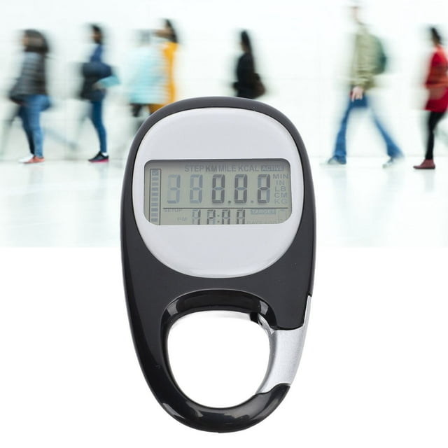 Walking Pedometer, Multifunctional Step Counter Memory Function for Travel Mountaineering Sports White,Black