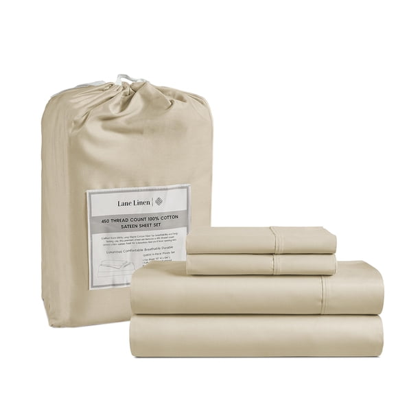 Juego de sábanas LANE LINEN, tamaño queen, 450 hilos, 100% algodón y lino