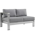 thumbnail image 3 of Afuera Living 4-Piece Outdoor Patio Aluminum Sectional Sofa Set in Silver / Gray, 3 of 7