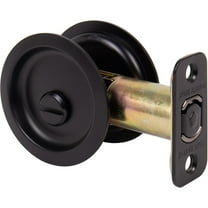 Stone Harbor Hardware Round Pocket Door Lock, Privacy Function, 2-3/8" Backset, Matte Black
