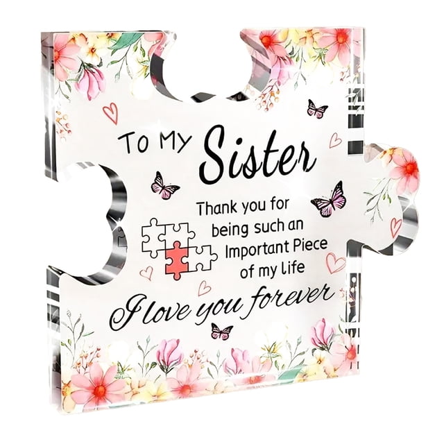 Regalos de mejores amigas para mujeres: rompecabezas de acrílico grueso y caja de regalo, regalos para amigas, regalos para amigas para cumpleaños de mujeres, regalos de mejores amigas para el