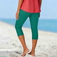thumbnail image 5 of WULMLEO Capri Leggings for Women with Pockets 2025 Summer Stretch Plus Size High Waisted Soft Casual Workout Yoga Pants Dark Green 2XL, 5 of 5