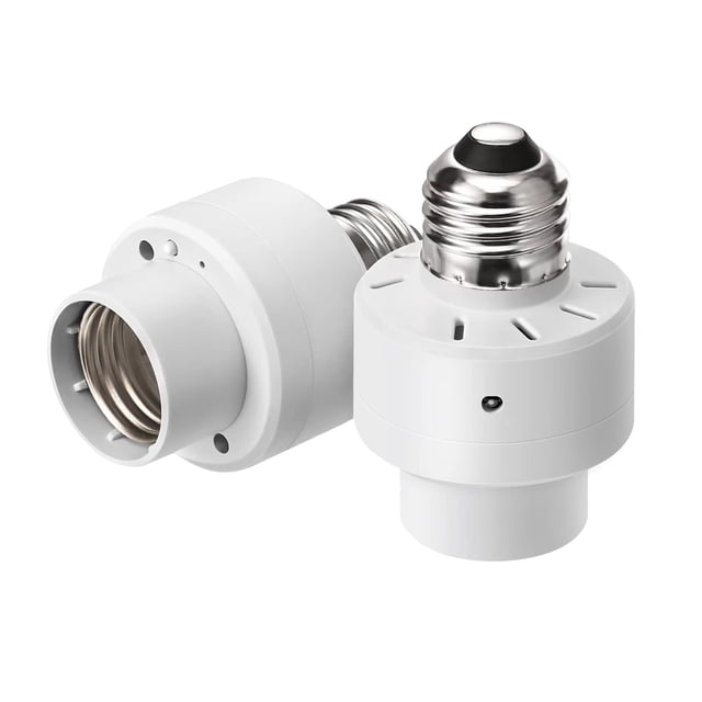Paquete de 2 casquillos para bombillas DEWENWILS Dusk to Dawn E26 con temporizador