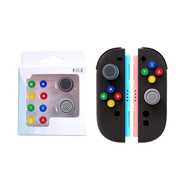 Silicone Joystick Caps for Switch 2 Joycon, Directional Colorful Button Covers Thin Design Button Stickers, Anti-Slip Keycaps and DIY Button Replacement Kit