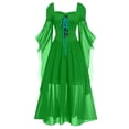 thumbnail image 1 of Womens Halloween Costumes 2024 Cosplay Gothic Dresses Women Casual Plus Size Cold Shoulder Dress Solid Color Lace Butterfly Sleeve Halloween Gothic Dress, 1 of 4